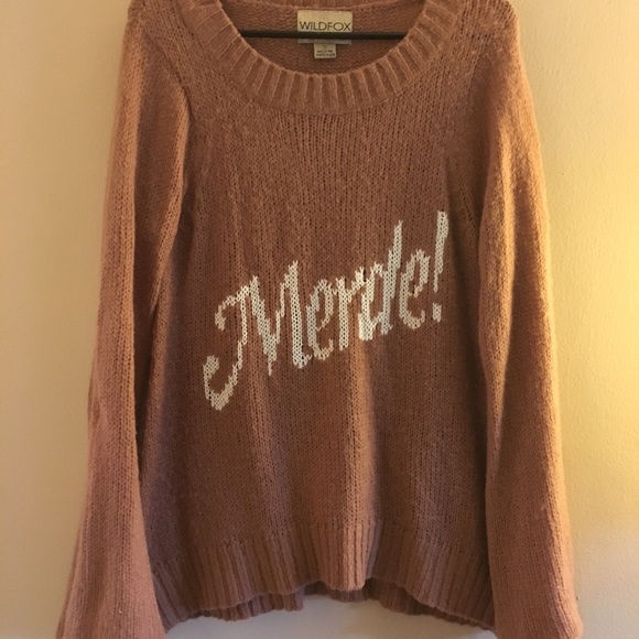 Wildfox Merde Bell Sleeve Sweater-S - Picture 3 of 6
